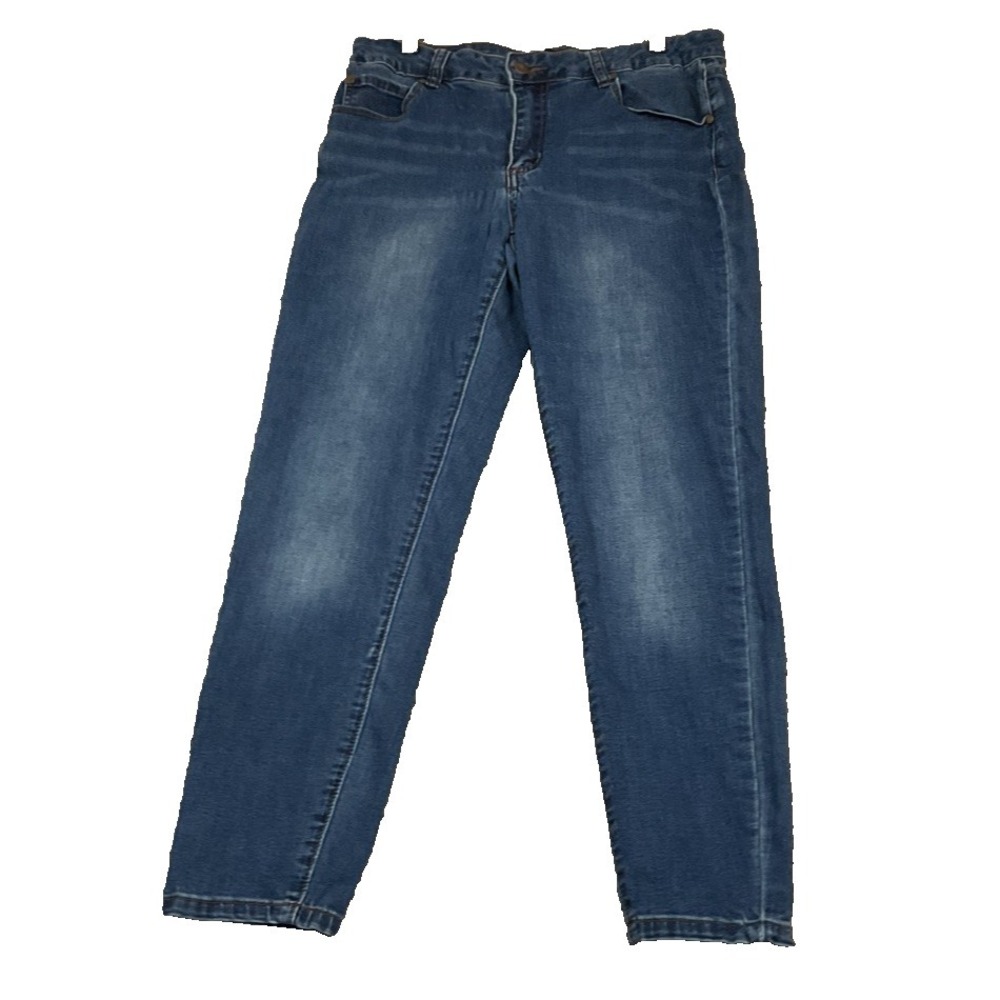 Tahari Straight Leg Skinny‎ Jeans Women's 10/30 Medium Wash Blue Stretch Denim